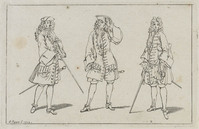 KG 12010
<br/>
Studieschets: herenkostuum.
<br/>
<em>Picart, Bernard (1673-1733)</em>
